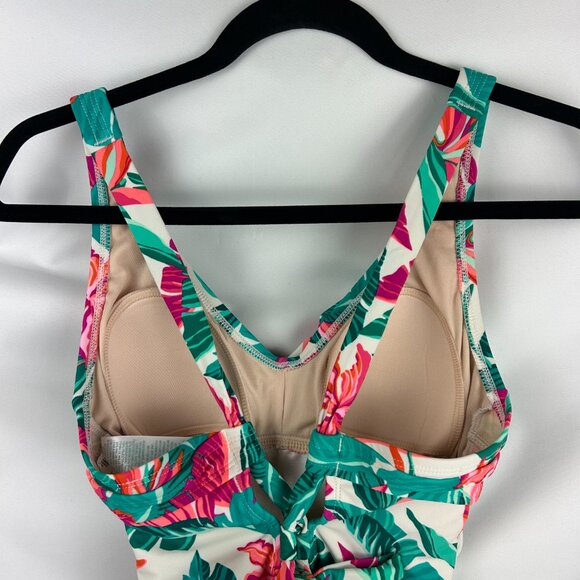 Kona Sol One Piece Women's Tropical Print Front Wrap Swimsuit Sz: S - Picture 5 of 9